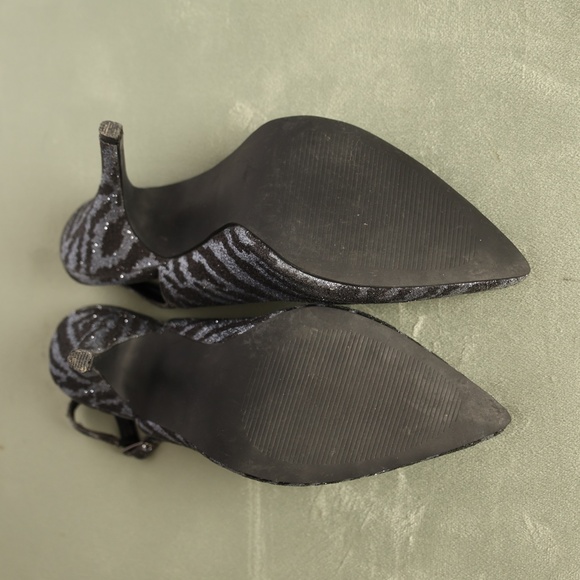 Jessica Black & Silver Zebra sparkle heels Shoes Size 7 - Picture 7 of 8